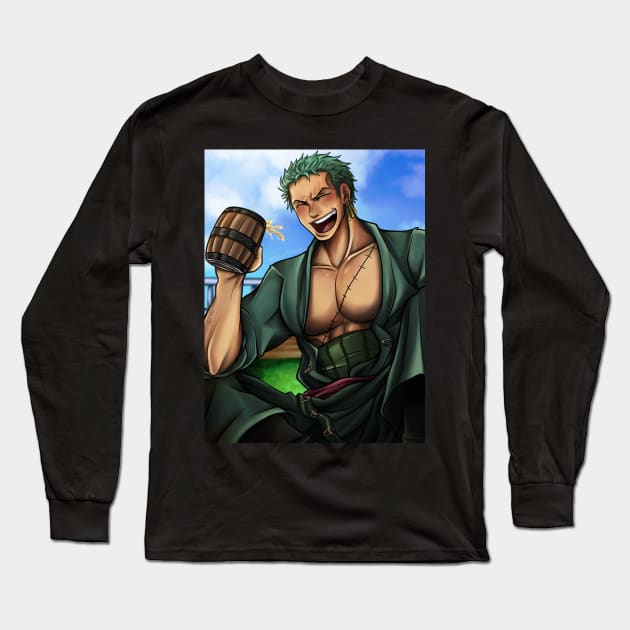 Roronoa Zoro Long Sleeve T-Shirt by Mochiizuo